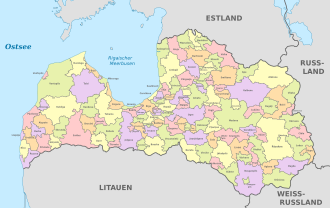 Latvia, administrative divisions - de - colored.svg