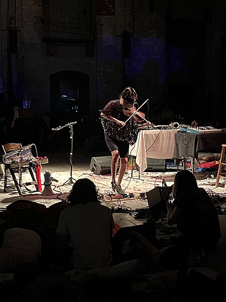 File:Laura Ortman performs at the 2023 24-hour Drone concert in Hudson, NY.jpg