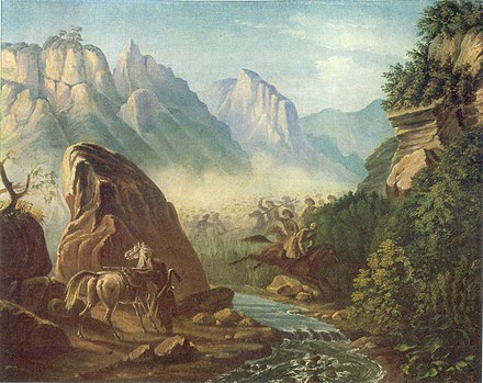 Lermontov took delight in painting mountain landscapes