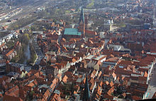 Aerial photograph of the south of the town centre