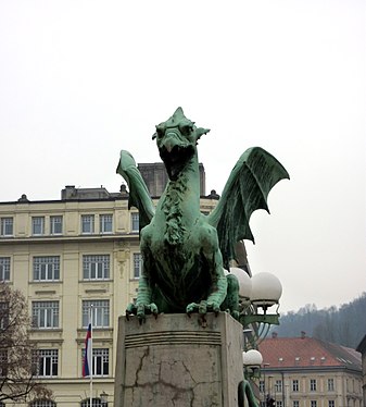 The Dragon Bridge in Ljubljana, Slovenia