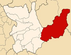 Location of the province in the Huánuco region