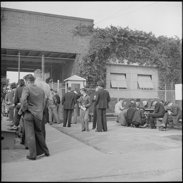 File:Los Angeles, California. Lockheed Employment. Youth on the right are filling out the preliminary application and... - NARA - 532200.tif