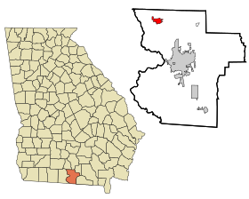 Lowndes County Georgia Incorporated and Unincorporated areas Hahira Highlighted.svg