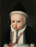 Thumbnail for File:Ludger Tom Ring the younger (1522-1584) (attributed to) - Portrait of a Small Child in a Fur-Lined Cap and with a Necklace of Coral Beads - 1535131 - National Trust.jpg