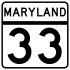 Maryland Rute 33 penanda