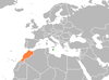 Location map for Malta and Morocco.