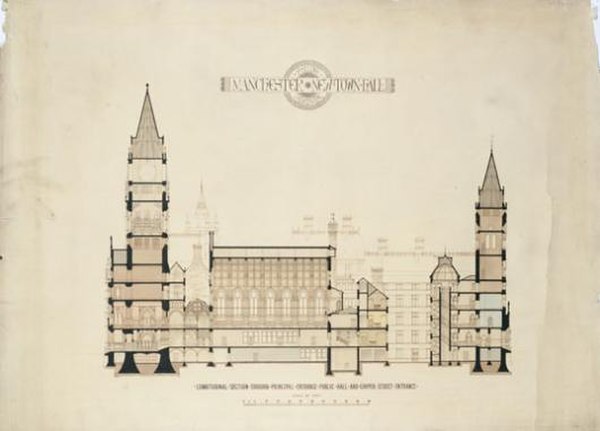 Cross section drawing by Waterhouse