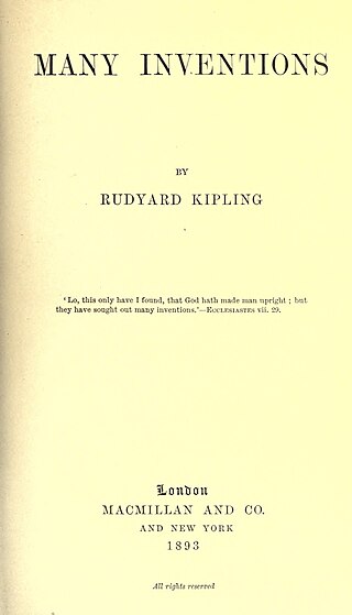 <i>Many Inventions</i> 1893 collection of short stories by Rudyard Kipling