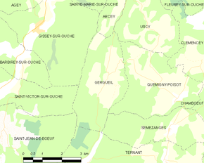Poziția localității Gergueil