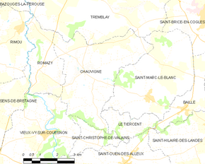 Poziția localității Chauvigné