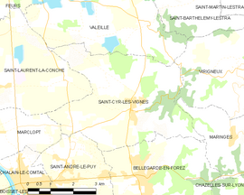 Mapa obce Saint-Cyr-les-Vignes