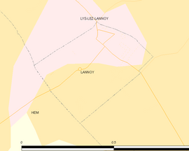 Mapa obce Lannoy