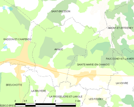 Mapa obce Amage