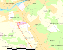 Mapa obce Frépillon