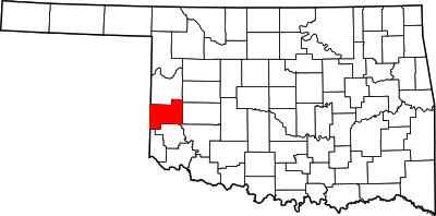 Locatie van Beckham County in Oklahoma