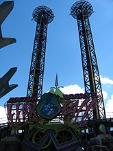 The ride's towers Marvel Super Hero Island 16.jpg