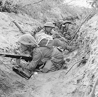 The death of Pink's father during the Battle of Anzio (pictured) forms the backdrop of the story. Men of 'D' Company, 1st Battalion, The Green Howards occupy a captured German communications trench during the offensive at Anzio, Italy, 22 May 1944. NA15297.jpg