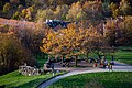 People enjoying a sunny autumn afternoon on Monte Diggelmann