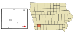Location of Villisca, Iowa