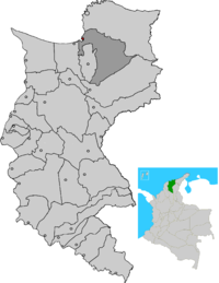 Location of the municipality and town of Cienaga in the Department of Magdalena.