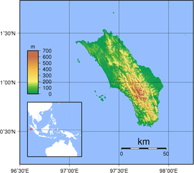 Carte topographique de Nias.