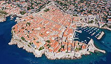 Old Port and historical center of Dubrovnik, a view from the south