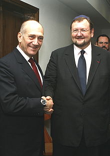 Israeli prime minister Ehud Olmert and Rabbi Walter Homolka in 2007 Olmert-Homolka2jpg.jpg