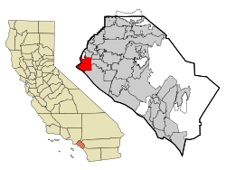 Расположение Сил-Бич в округе Ориндж, Калифорния. 