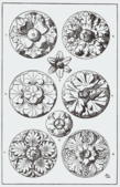 Rosette designs from Meyer's Handbook of Ornament