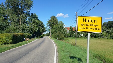 Ortsschild Höfen, Ettringen