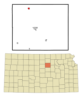 Ottawa County Kansas Incorporated and Unincorporated areas Delphos Highlighted.svg