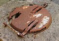 * Nomination Old rain cistern. Location: Garden Tuinreservaat Jonker Valley. Rusted lid. --Agnes Monkelbaan 05:42, 17 August 2017 (UTC) * Promotion Good quality. --Peulle 06:28, 17 August 2017 (UTC)