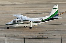 PJ-SUN, the Britten-Norman BN-2A-8 Islander aircraft involved in the accident, seen at Curaçao International Airport