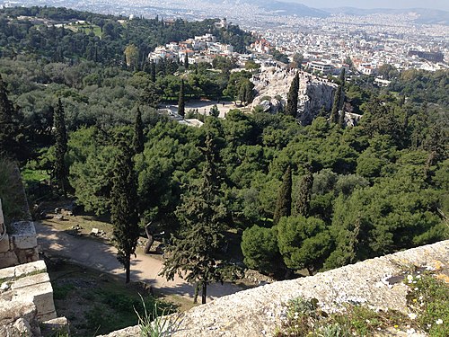 Panorama view of Athens city view from Acropolis