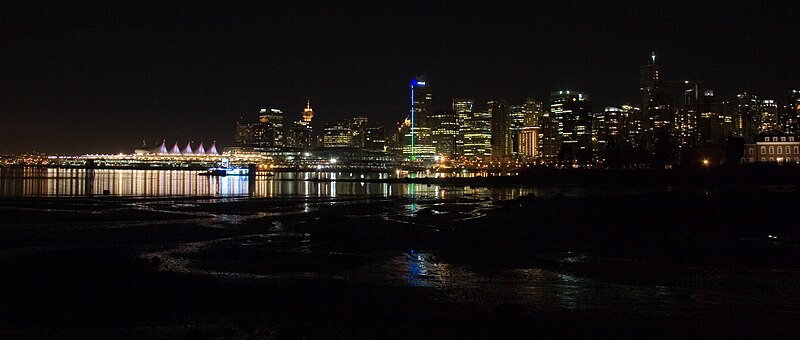 File:Passenger (cruise ship) terminal and downtown skyline, from Stanley Park (2289616310).jpg