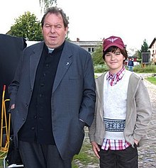 Ottfried Fischer bei Dreharbeiten zu Pfarrer Braun mit Patrick Mölleken (2008)