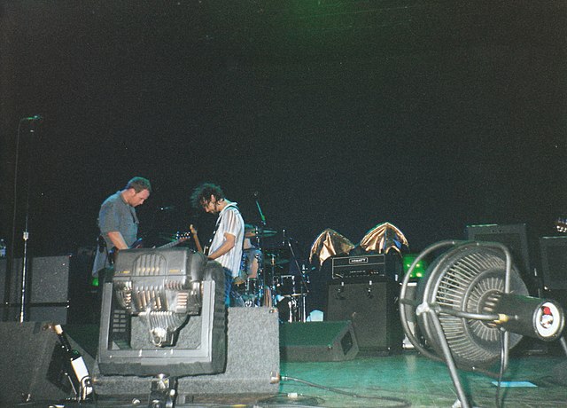Flemion's bat wings on display at a 2000 Pearl Jam concert