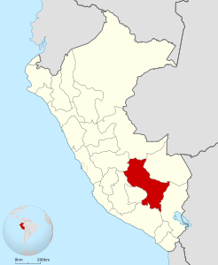 location of Cuzco Department in Peru.