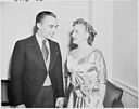 Photograph of Margaret Truman with Howard Mitchell, conductor of the National Symphony Orchestra, on the occasion of... - NARA - 200134.jpg