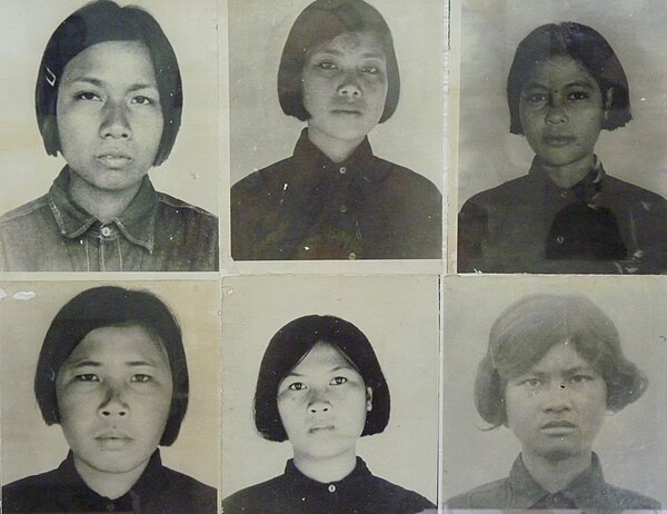 Rooms of the Tuol Sleng Genocide Museum contain thousands of photos taken by the Khmer Rouge of their victims.