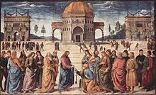 Medici was housed under Perugino's Christ Giving the Keys to St. Peter--considered an omen of his election. Pietro Perugino 034.jpg