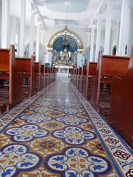 Piso da arquitetura interna da igreja matriz de Nossa Senhora da Piedade.