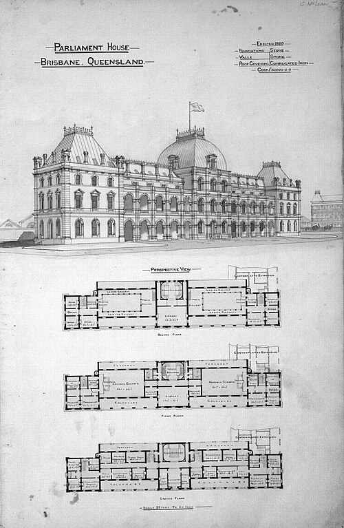Plan of Parliament House, circa 1867