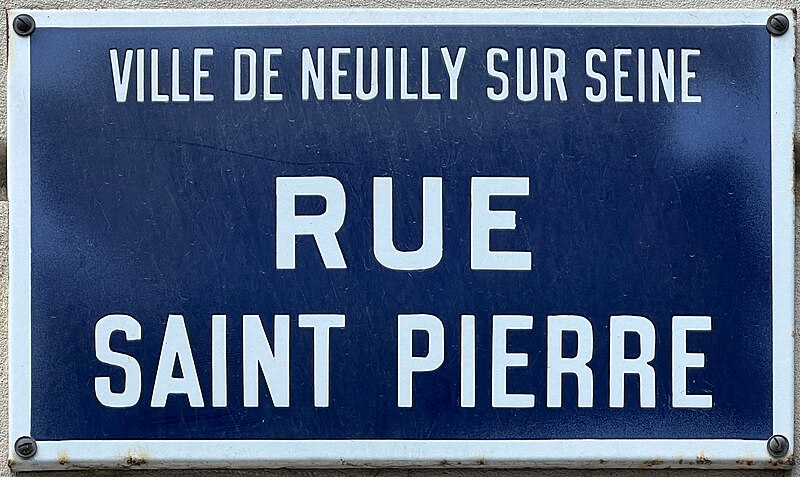 File:Plaque Rue Saint Pierre - Neuilly-sur-Seine (FR92) - 2023-07-01 - 3.jpg