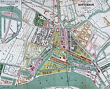 Plan of Rotterdam in 1873 with plan of expansion Plattegrond van Rotterdam in 1873 met plan voor uitbreiding.jpg