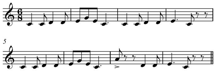"Pop Goes the Weasel" melody[2] is primarily steps. Play (help·info)