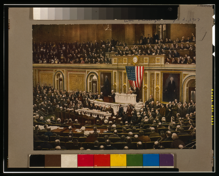 File:President Woodrow Wilson asking Congress to declare war on Germany, 2 April 1917 original.png