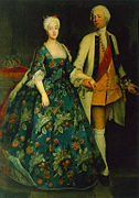 Antoine Pesne: Prinzessin Sophie Dorothea mit Friedrich Wilhelm, Markgraf von Brandenburg-Schwedt (1700-1771). 1734