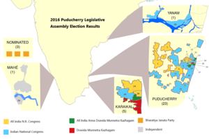 Risultati delle elezioni di Puducherry 2016 Map.png